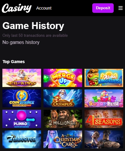 Casiny Game History